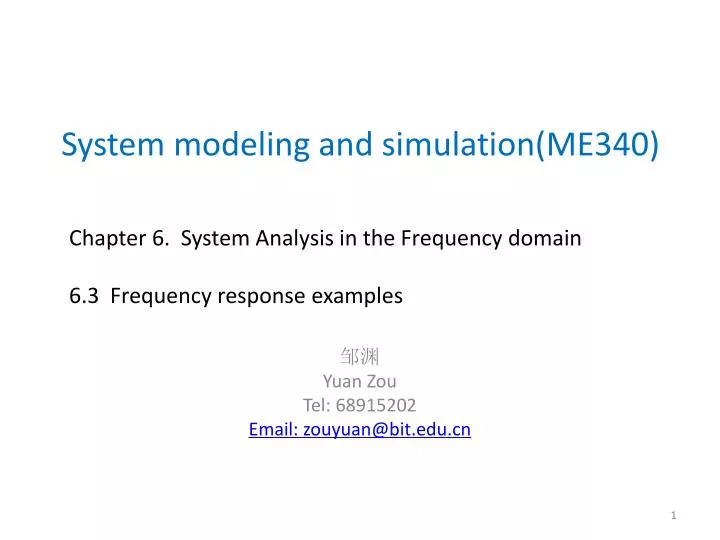 system modeling and simulation me340