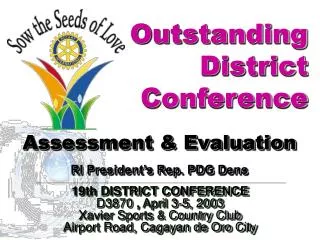 Outstanding District Conference