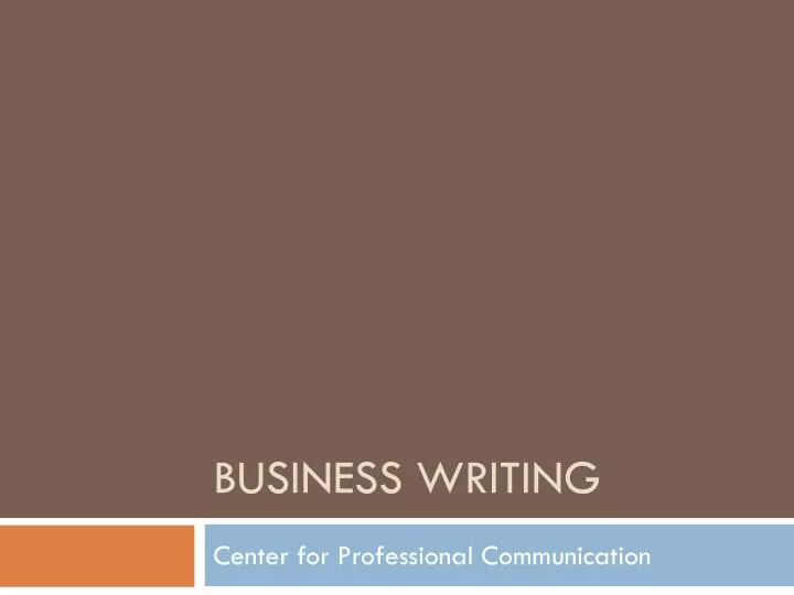 business writing