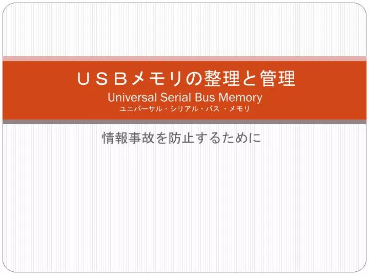 universal serial bus memory