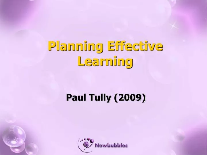 planning effective learning