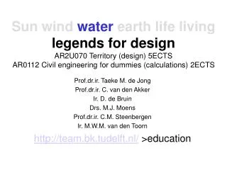 Prof.dr.ir. Taeke M. de Jong Prof.dr.ir. C. van den Akker Ir. D. de Bruin Drs. M.J. Moens
