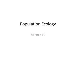 Population Ecology