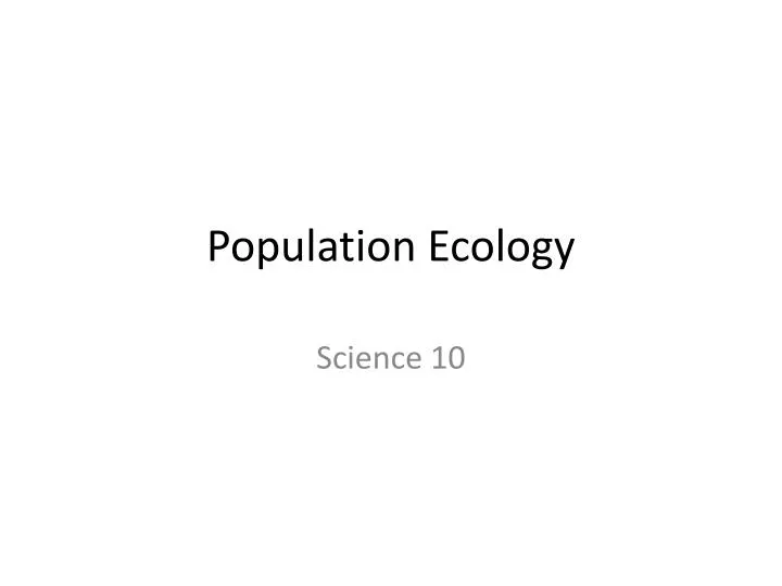 population ecology