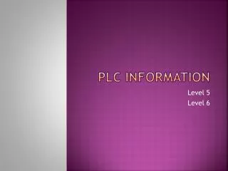 PLC Information