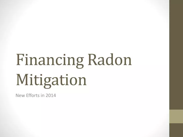 financing radon mitigation