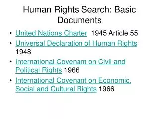 Human Rights Search: Basic Documents
