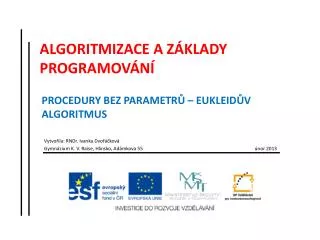 algoritmizace a z klady programov n