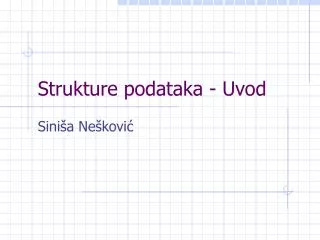 strukture podataka uvod