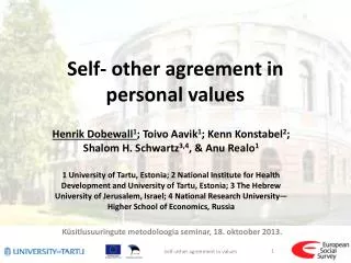 Self- other agreement in personal values