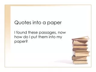 Quotes into a paper