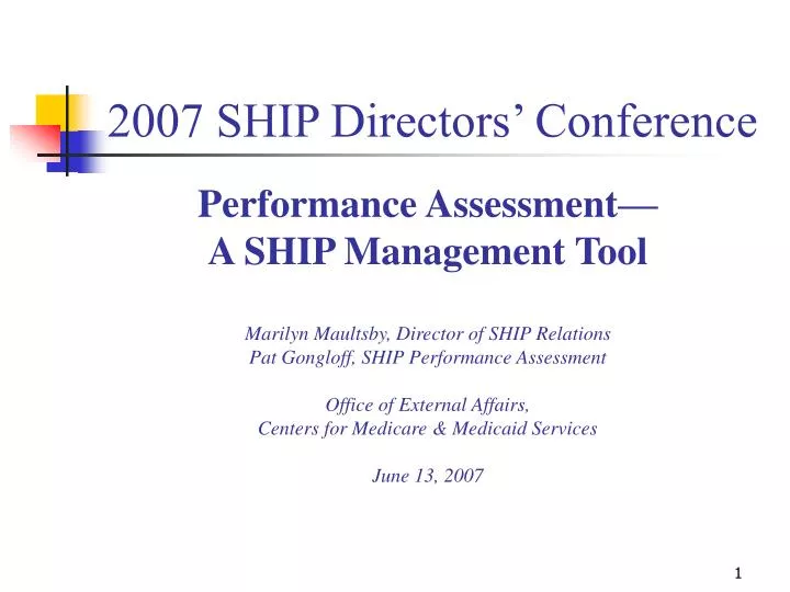 2007 ship directors conference