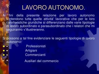 lavoro autonomo