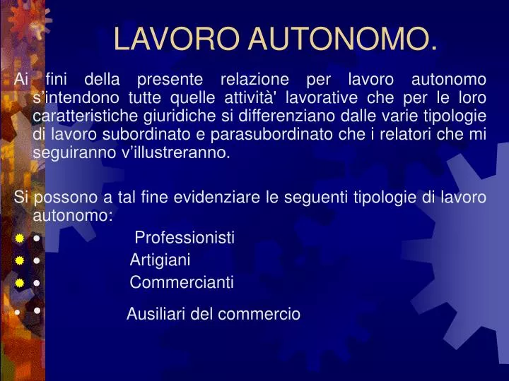 lavoro autonomo