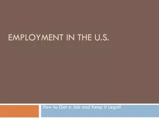 Employment in the U.S.