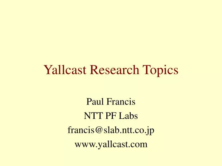 yallcast research topics