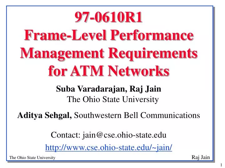 97 0610r1 frame level performance management requirements for atm networks