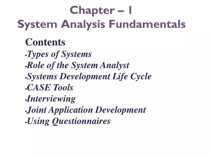 chapter 1 system analysis fundamentals