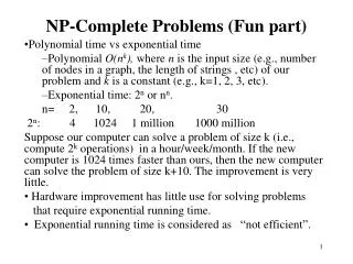 NP-Complete Problems (Fun part)