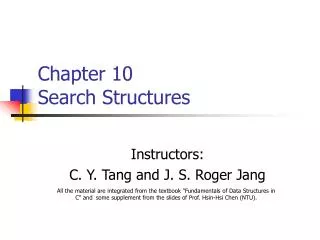 Chapter 10 Search Structures