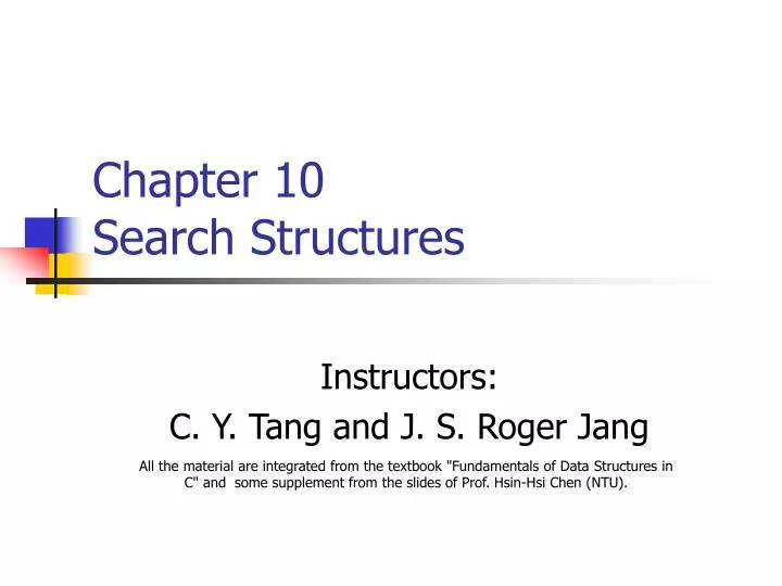 chapter 10 search structures