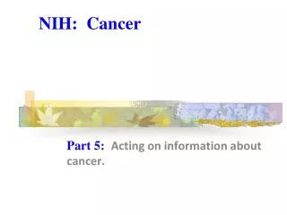 NIH: Cancer