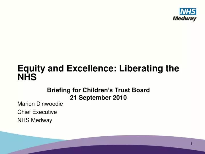 equity and excellence liberating the nhs