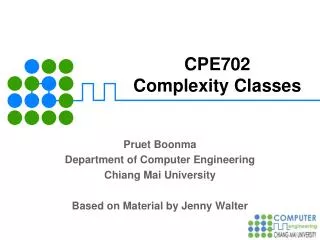 CPE702 Complexity Classes