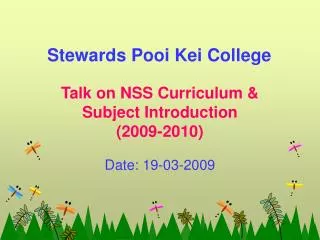 Talk on NSS Curriculum &amp; Subject Introduction (2009-2010)