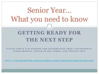 senior year what you need to know