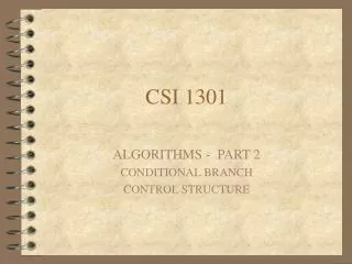 CSI 1301