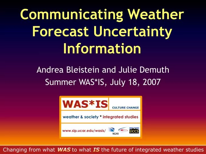 communicating weather forecast uncertainty information