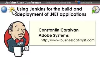 Using Jenkins for the build and deployment of .NET applications