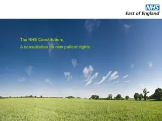 The NHS Constitution: A consultation on new patient rights