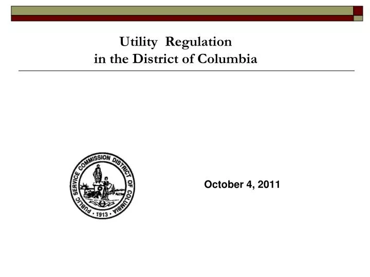 utility regulation in the district of columbia