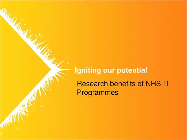 research benefits of nhs it programmes