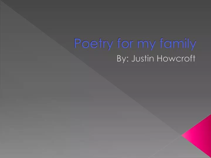 poetry for my family