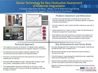 Sensor Technology for Non Destructive Assessment of Materials Degradation