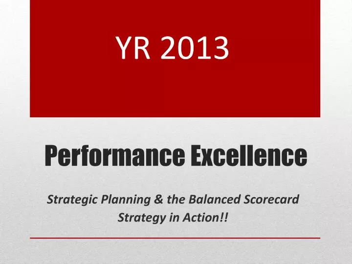 performance excellence