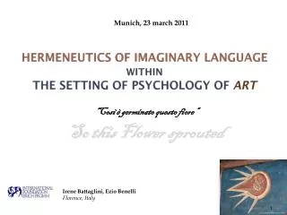 Hermeneutics of imaginary language within the setting of psychology of art
