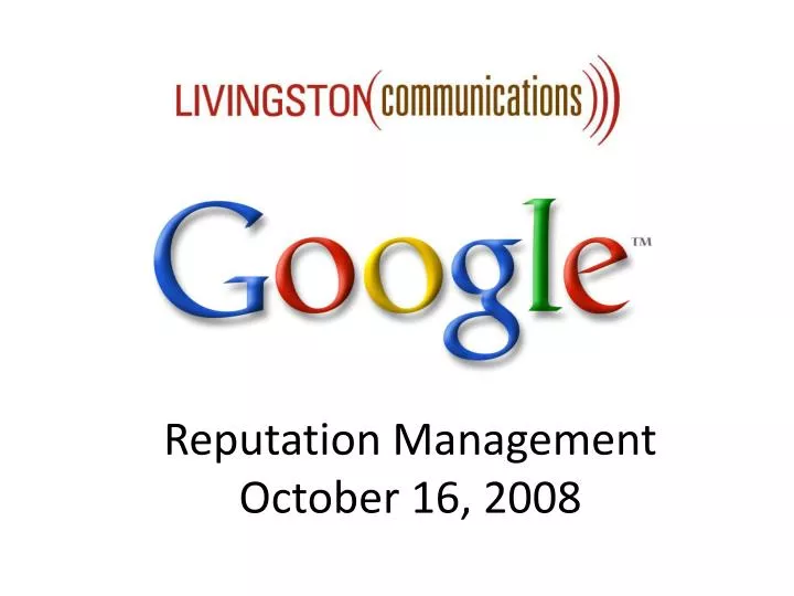 reputation management october 16 2008