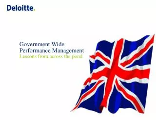 Government Wide Performance Management Lessons from across the pond