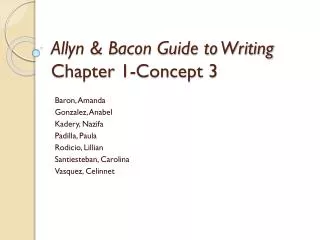 Allyn &amp; Bacon Guide to Writing Chapter 1-Concept 3