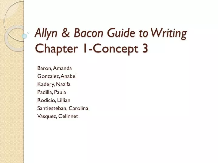 allyn bacon guide to writing chapter 1 concept 3