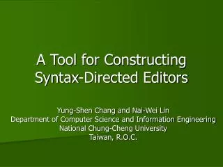 A Tool for Constructing Syntax-Directed Editors