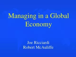 Managing in a Global Economy
