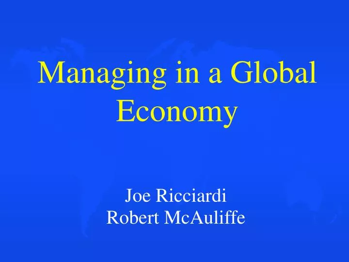 managing in a global economy