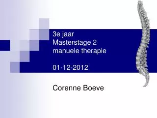 3e jaar Masterstage 2 manuele therapie 01-12-2012
