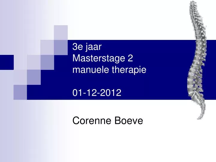 3e jaar masterstage 2 manuele therapie 01 12 2012