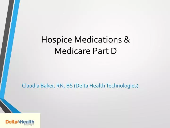 hospice medications medicare part d